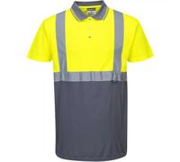 Portwest S479 2-Tone Polo Shirt Short Sleeve Yellow/Navy New XL Pack Of 2