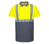Portwest S479 Hi-Vis Contrast Polo Shirt Short Sleeve Side Vents Breathable