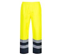 Portwest S486 Hi-Vis Two Tone Traffic Trouser Waterproof Contrast Panels | Yellow, 2X Large, EN ISO 20471 Class 2, EN 343 Class 3:1, RIS 3279-TOM, Regular Fit, 40+ UP Fabric, Reflective Tape
