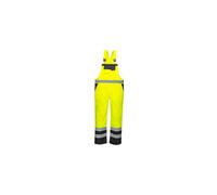 Portwest S488 Men's Waterproof Hi Vis Breathable Contrast Rain Bib and Brace Yellow/Black, Medium