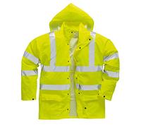 Portwest S491 Sealtex Ultra Hi-Vis Rain Jacket Long Sleeve Storm Flap Front