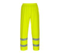 Portwest S493 Sealtex Ultra Hi-Vis Rain Trousers Machine Washable Polyester | Yellow, Large, EN ISO 20471 Class 1, EN 343 Class 3:2, UKCA, Regular Fit, Waterproof with Welded Seams, 10 Pockets, Workwear