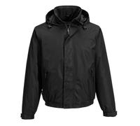 Portwest S503 Calais Bomber Jacket Multi Pocket Long Sleeve Waterproof | Black, X Large, EN 343 Class 3:1, EN 342, Secure Fit, Storm Flap Front, Pack Away Hood, Safe Storage, Hook and Loop Cuffs