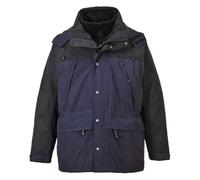 Portwest S532 Orkney 3-in-1 Jacket Long Sleeve Waterproof Pack Away Hood | Navy, X Large, EN 343 Class 3:2, Regular Fit, Interactive Fleece, Phone Pocket, Two-Way Zip, Zipped Pockets, Corporate