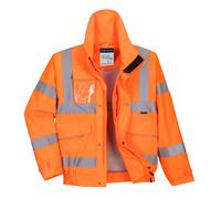 Portwest S591 Hi-Vis Extreme Rain Bomber Jacket Waterproof Windproof - Orange