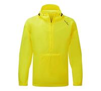 Portwest S603 Packable Overhead Rain Jacket Waterproof Lightweight Pullover with Hood Elastic Cuffs Eco Finish Storage Pocket, Yellow, S