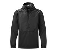 Portwest S603 Packable Overhead Rain Jacket Waterproof Lightweight Pullover with Hood Elastic Cuffs Eco Finish Storage Pocket, Black, XL