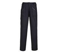 Portwest S687 Womens Work Trousers Lightweight Multi-Functional Polycotton Fit Zip with Knee Pad Pockets Improved Fit Workwear Site Pants Industrial Utility Machine Washable, Black, XS