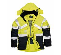 Portwest S760 Hi-Vis Breathable Contrast Rain Jacket Multi Pocket Polyester