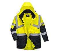 Portwest S760 Hi-Vis Breathable Contrast Rain Jacket Multi Pocket Polyester