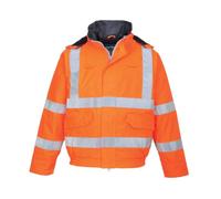 Portwest S773 Bizflame Rain Hi-Vis FR Padded Bomber Jacket | EN ISO 14116 Index 3, EN 1149-5 anti-static, EN ISO 20471 Class 3, detachable hood