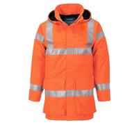 Portwest S774 Flame Resistant Jacket Hi-Vis Bio-Motion Tape Shell | EN ISO 14116, Bizflame Rain HV, Carbon Fibre, CE-CAT III, Lightweight, Anti-Static