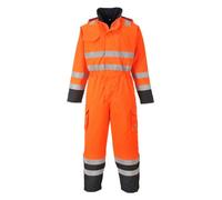 Portwest S775 Bizflame Rain Hi-Vis Constrast FR Winter Coverall Long Sleeve | Orange/Navy, 2X Large, EN ISO 20471 Class 3, EN 1149-5, EN 13034, Easy Fitting Over Work Boots, Contrast Panels, Fully Lined