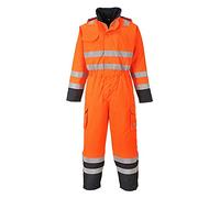 Portwest S775 Bizflame Rain Hi-Vis Constrast FR Winter Coverall Long Sleeve | Orange/Navy, Medium, EN ISO 20471 Class 3, EN 1149-5, EN 13034, Easy Fitting Over Work Boots, Contrast Panels, Radio Loops