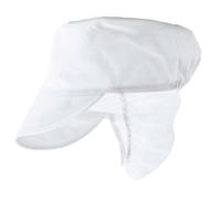 Portwest S896 Snood Cap Machine Washable Elasticated Waist Breathable Mesh | White, One Size, Adjustable Fit, 100% Cotton Fabric, Elastic Back, Catering