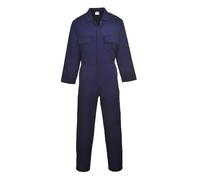 Portwest S999 Classic Collection Protective Polycotton Work Coverall Men's Boiler Suit Work Overalls Workwear Unisex Six Pockets Elasticated Waist 40+ UPF, Regular, Navy, 5XL