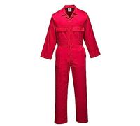 Portwest S999 Men's Work Coveralls - Protective Polycotton Work Overalls Durable Workwear Boiler Suit for Mechanics Warehouse Garages DIY Red, Large