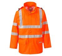 Portwest Sealtex Flame Hi-Vis Jacket, Color: Orange, Size: Medium, FR41ORRM