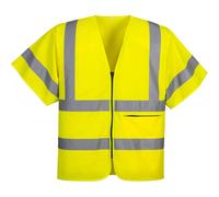 Portwest Short Sleeve Hi Vis Waistcoat with Pocket Yellow 3XL