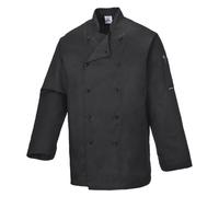 Portwest Somerset Chefs Jacket Colour: Black, Size: 3XL