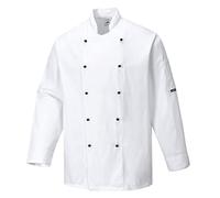 Portwest Somerset Chefs Jacket L/S, Size: XXS, Colour: White, C834WHRXXS
