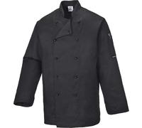 Portwest Somerset Chefs Long Sleeve Jacket Black M