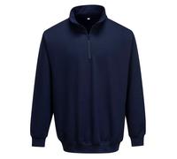 Portwest Sorrento Zip Neck Sweatshirt Navy Size: L Colour: Navy, Size: L