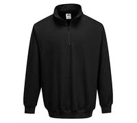 Portwest Sorrento Zip Neck Sweatshirt, Size: M, Colour: Black, B309BKRM