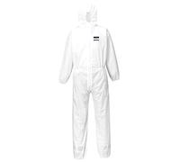 Portwest ST30 BizTex SMS Coverall Type 5/6 Breathable Lightweight Protective Suit Anti-Static Elasticated Hood & Cuffs Durable Workwear for Hazardous Environments, White, 4XL