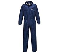 Portwest ST30 BizTex SMS Coverall Type 5/6 Breathable Lightweight Protective Suit Anti-Static Elasticated Hood & Cuffs Durable Workwear for Hazardous Environments, Navy, XXL