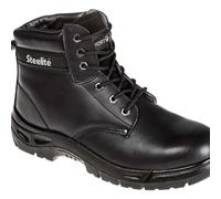 PORTWEST Steel Action Leather Ankle Boot S3 SR Black Padded Steel Toecap FW03