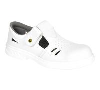 Portwest Steelite ESD Ebro Safety Sandal S1 Class 3, Size: 35, Colour: White, FW48WHR35
