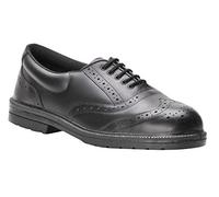 Portwest Steelite Executive Brogue S1P, Size: 43, Colour: Black, FW46BKR43