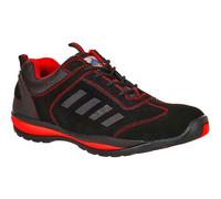 Portwest Steelite Lusum Safety Trainer S1P HRO, Size: 45, Colour: Red, FW34RER45