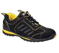Portwest Steelite Lusum Safety Trainer S1P HRO, Size: 47, Colour: Black, FW34BKR47