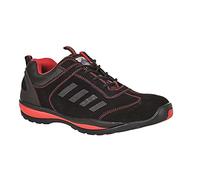 Portwest Steelite Lusum Safety Trainer S1P HRO, Size: 48, Colour: Red, FW34RER48