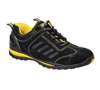 Portwest Steelite Lusum Safety Trainer S1P HRO, Size: 39, Colour: Black, FW34BKR39