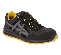 Portwest Safety Trainers Steelite Mersey - Steel Toe Cap S1 - Black/Yellow Size 9
