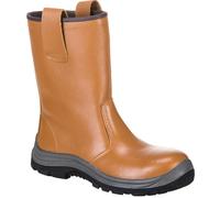 PORTWEST Steelite Rigger Boot S1P HRO (Unlined) Tan Leather Safety Work Shoes Sz