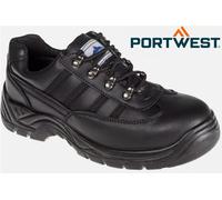 Portwest Steelite Safety Trainer Steel Toe Shoe Leather SRA FW15 Black SIZE 11