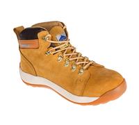 Portwest FW31 Steel Nubuck Leather Mid Boot Padded Collar Lace-Up Fastening | Honey, 13, SB EN ISO 20345, CE Certified, Phylon and Rubber Outsole, Dual Density, Heat Resistant, Slip Resistant Sole