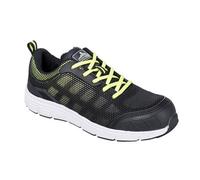 Portwest FT15 Slip Resistant Steelite Tove Trainer S1P Black/Green, 44