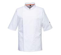 PORTWEST STRETCH CHEFS JACKET MESHAIR PRO S/S FOOD SERVICE WORK CHEF COAT C746