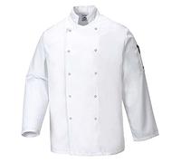 Portwest Suffolk Chefs Jacket L/S, Size: XS, Colour: White, C833WHRXS
