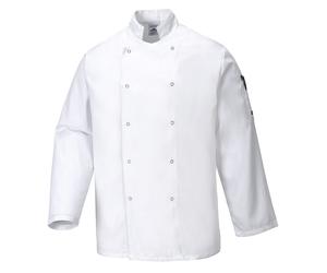 Portwest Suffolk Chefs Jacket Stud Front Kitchen Catering Food Industry Uniform