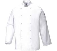 Portwest Suffolk Chefs Long Sleeve Jacket White M