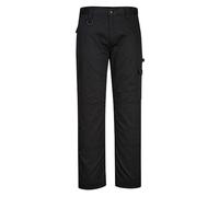 Portwest CD884 Super Work Trousers Durable Sitewear Kneepad Pockets Safety Cargo Pants Adjustable Fit Multi Function Construction Modern Workwear, Black, Regular, 34