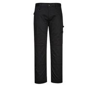 Portwest CD884 Super Work Trousers Durable Sitewear Kneepad Pockets Safety Cargo Pants Adjustable Fit Multi Function Construction Modern Workwear, Black, Short, 34