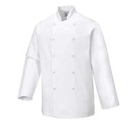 Portwest Sussex Chefs Jacket L/S, Size: XXXL, Colour: White, C836WHRXXXL