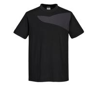 Portwest PW2 Mens Cotton Comfort T Shirt Black / Zoom Grey L
